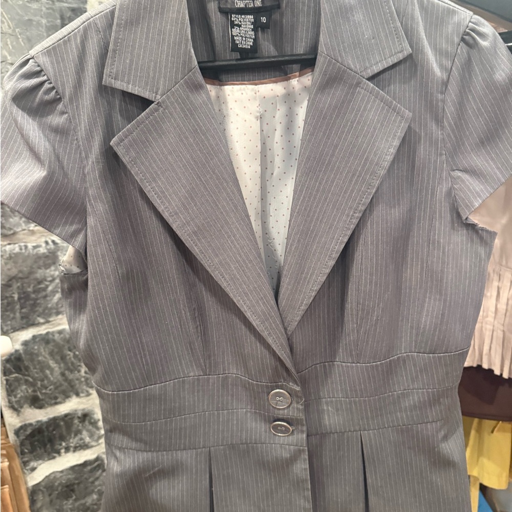 Chapter Women's Gray Pinstripe Blazer